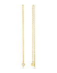 14K Geelgouden Doortrekoorbellen met Zirkonia 9,5 cm - 4024437