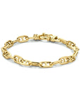 14K Geelgoud Armband Paperclip Met Balkje Ronde Buis 5,8 Mm 19 Cm Met Groot Springslot 4024453