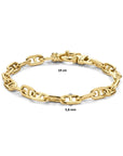 14K Geelgoud Armband Paperclip Met Balkje Ronde Buis 5,8 Mm 19 Cm Met Groot Springslot 4024453