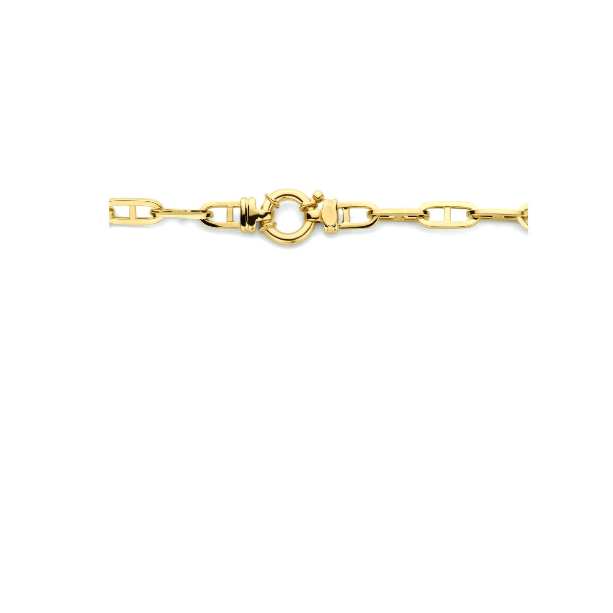 14K geelgoud collier marine vierkante buis 5,8 mm 45 cm met groot springslot 4024456 - PansiteNederland.nl