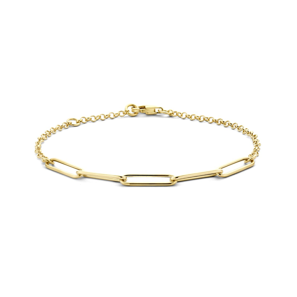 14K Geelgoud Armband Jasseron En Paperclip Ronde Buis 4,0 Mm 17 - 19 Cm 4024534 - PansiteNederland.nl