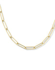 14K geelgoud collier paperclip ronde buis 4,0 mm 45 cm met groot springslot 4024680