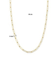 14K geelgoud collier paperclip ronde buis 4,0 mm 45 cm met groot springslot 4024680