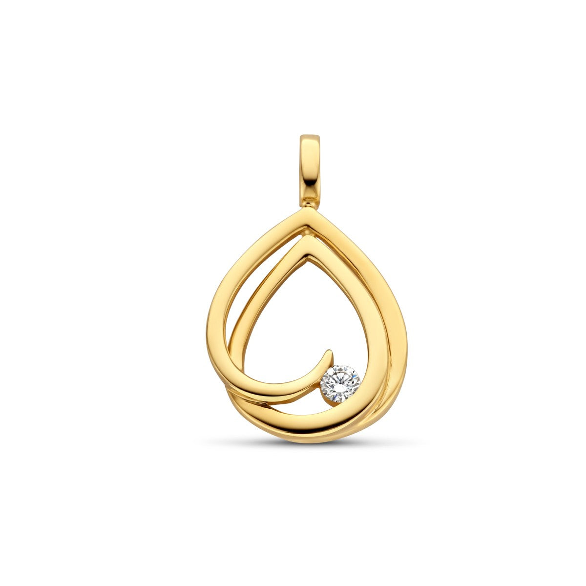 14K geelgoud hanger diamant 0.06ct h si 4024694 - PansiteNederland.nl
