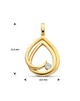 14K geelgoud hanger diamant 0.06ct h si 4024694 - PansiteNederland.nl