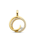 14K geelgoud hanger rondje diamant 0.13ct h si 4024699