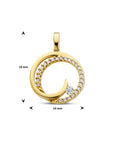 14K geelgoud hanger rondje diamant 0.13ct h si 4024699