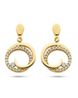 14K Geelgoud Oorhangers Rondje Diamant 0.14Ct (2X0.07Ct) H Si 4024737