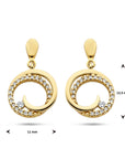 14K Geelgoud Oorhangers Rondje Diamant 0.14Ct (2X0.07Ct) H Si 4024737