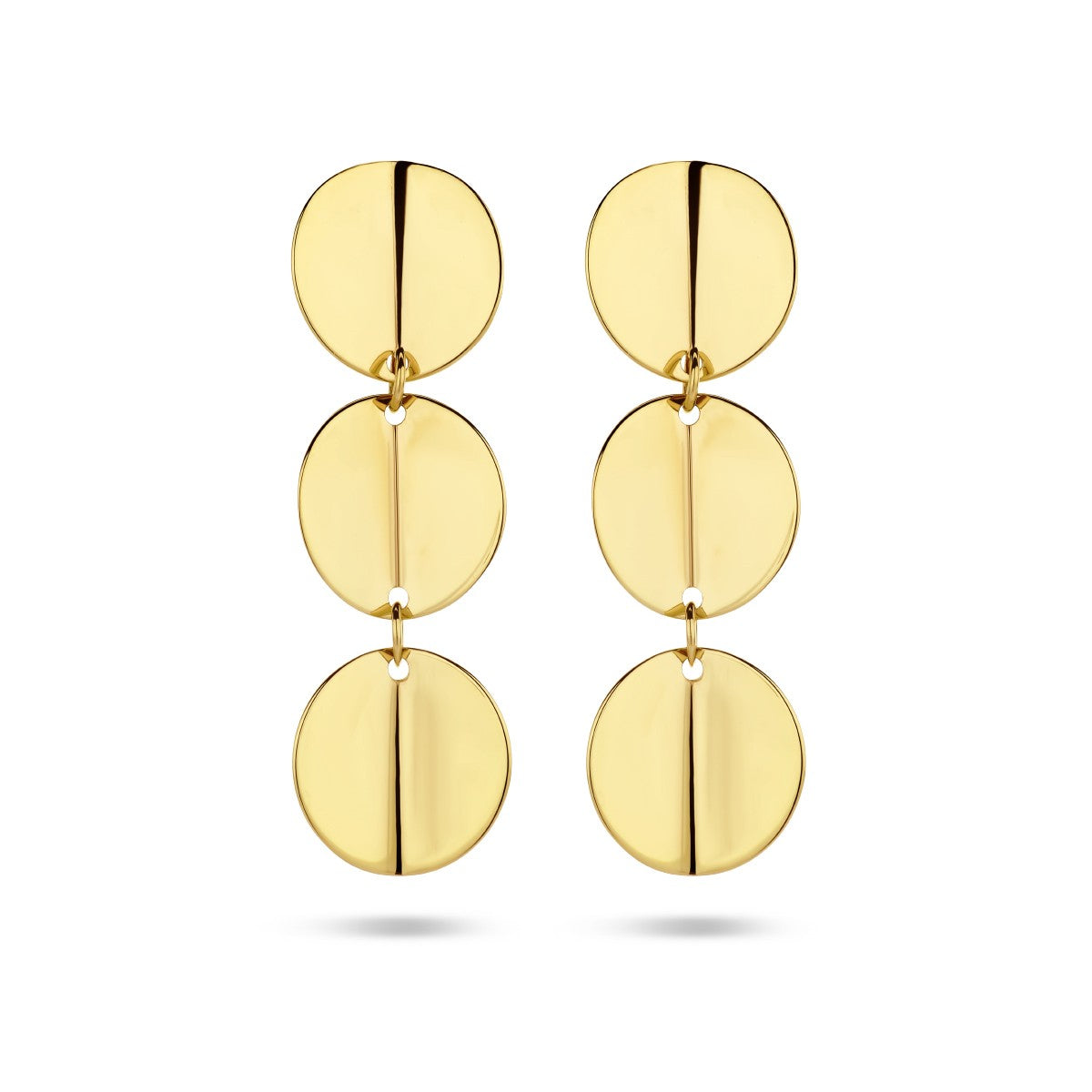 14K Geelgoud Oorhangers Rondjes 4024793 - PansiteNederland.nl