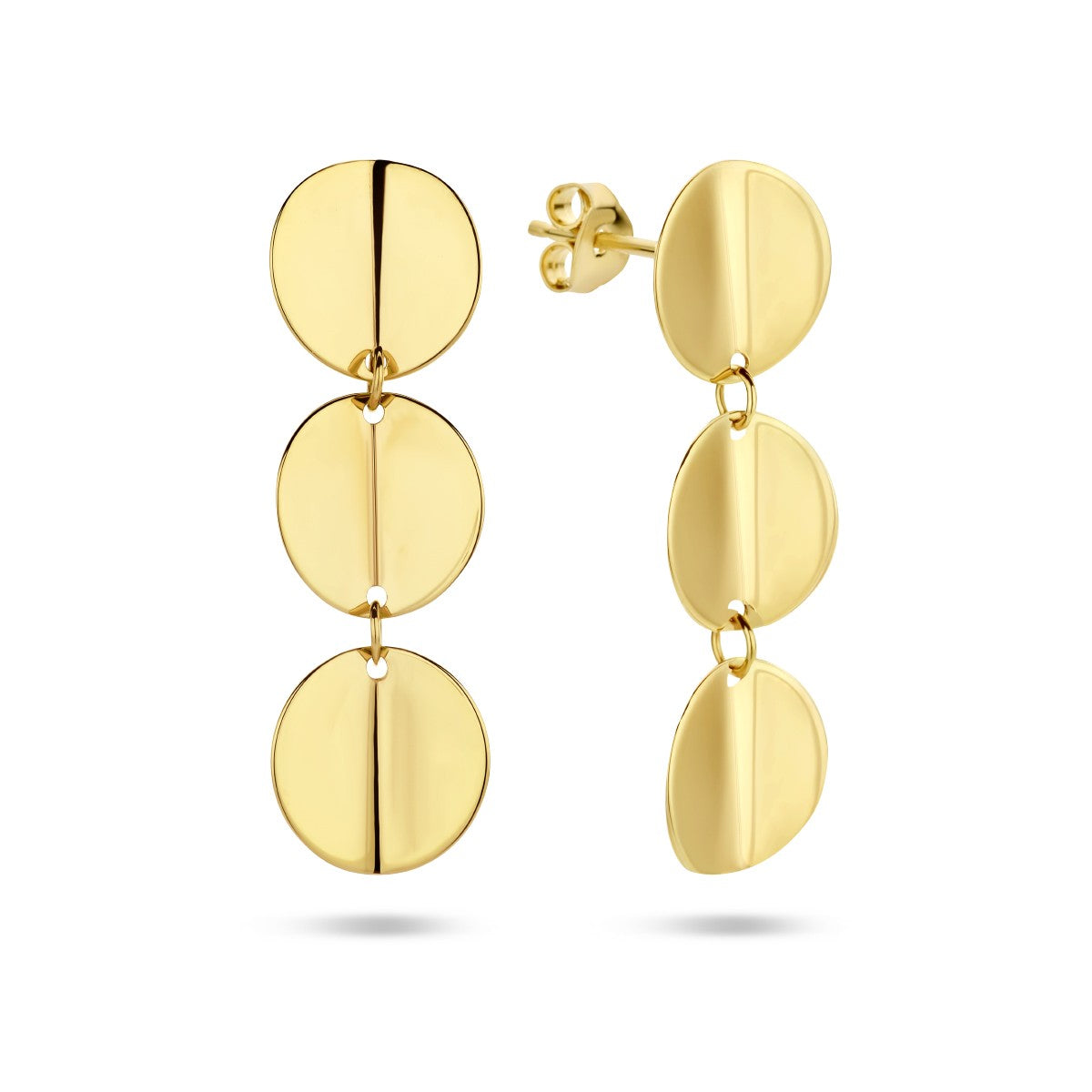 14K Geelgoud Oorhangers Rondjes 4024793 - PansiteNederland.nl