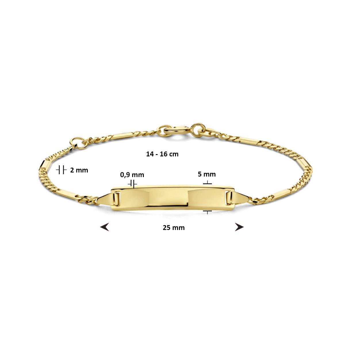 14K Geelgoud Graveerarmband Plaat 5,0 mm 4024808 - PansiteNederland.nl