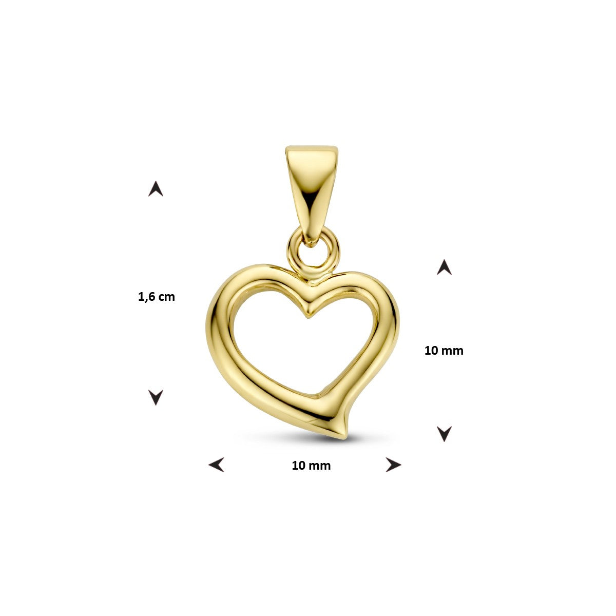 14K geelgoud hanger hart 4024859