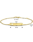graveerarmband hart plaat 5,0 mm 14K geelgoud - PansiteNederland.nl
