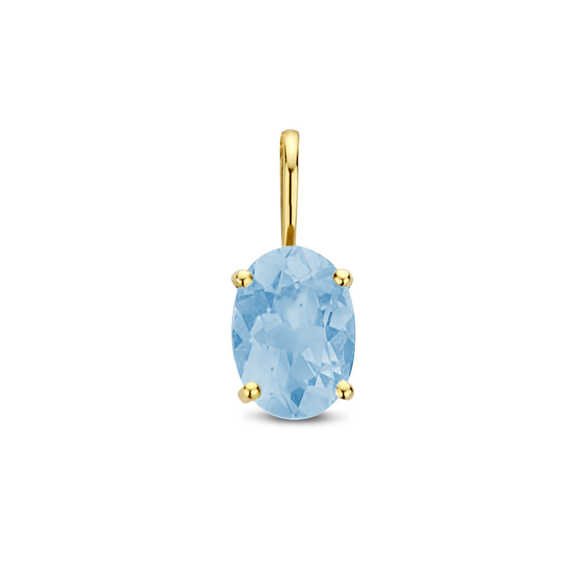 14K geelgoud hanger blauw topaas 4025138 - PansiteNederland.nl
