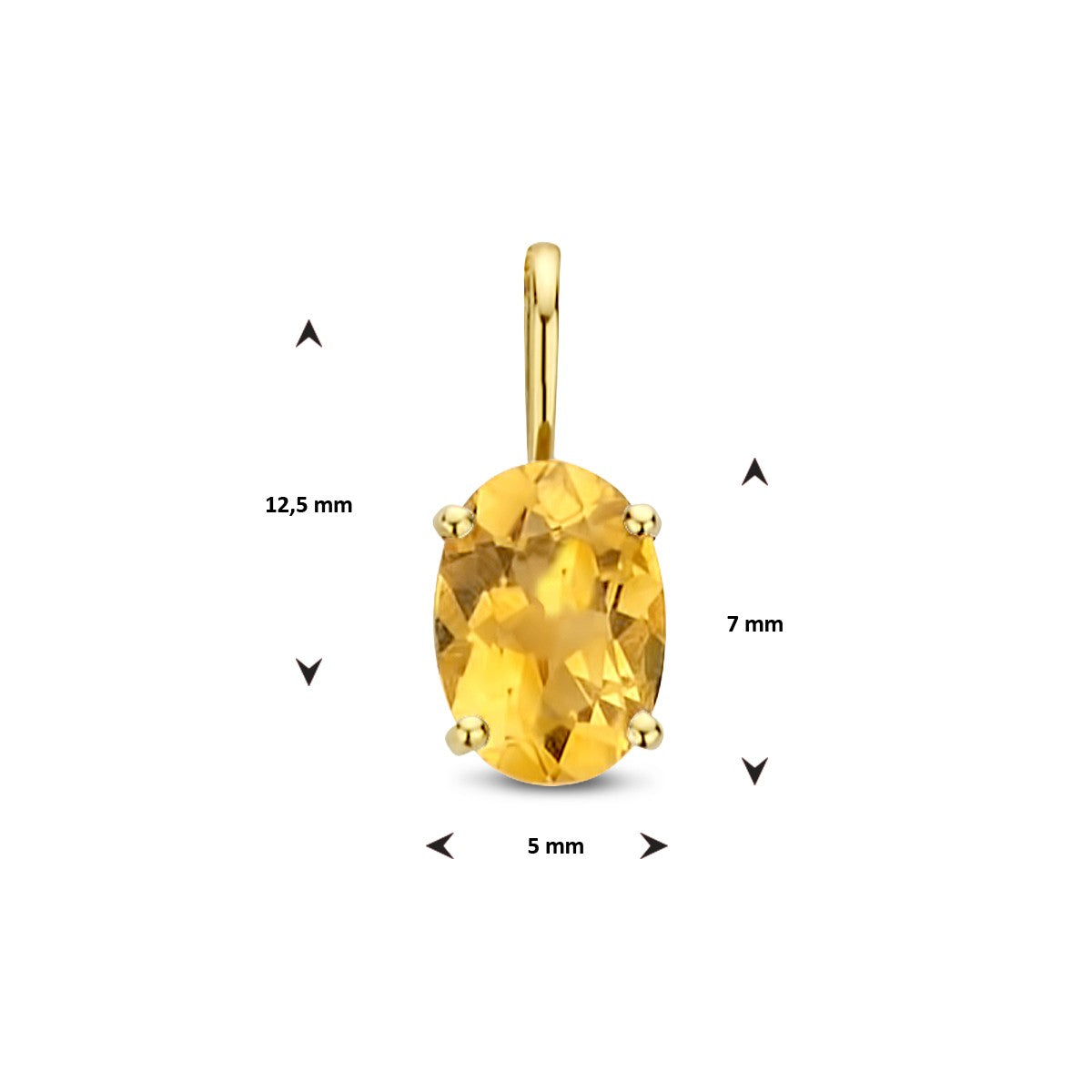 14K geelgoud hanger citrien 4025139 - PansiteNederland.nl