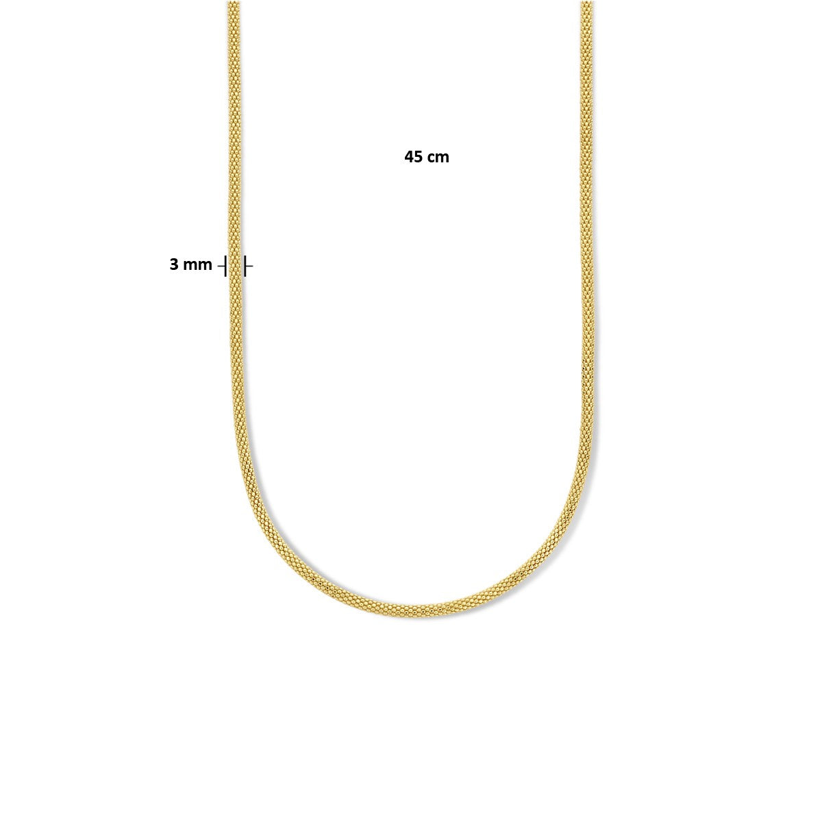 14K geelgoud collier popcorn 3,0 mm 45 cm 4025155