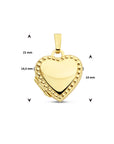 14K geelgoud medaillon hart bolletjes 4025184 - PansiteNederland.nl