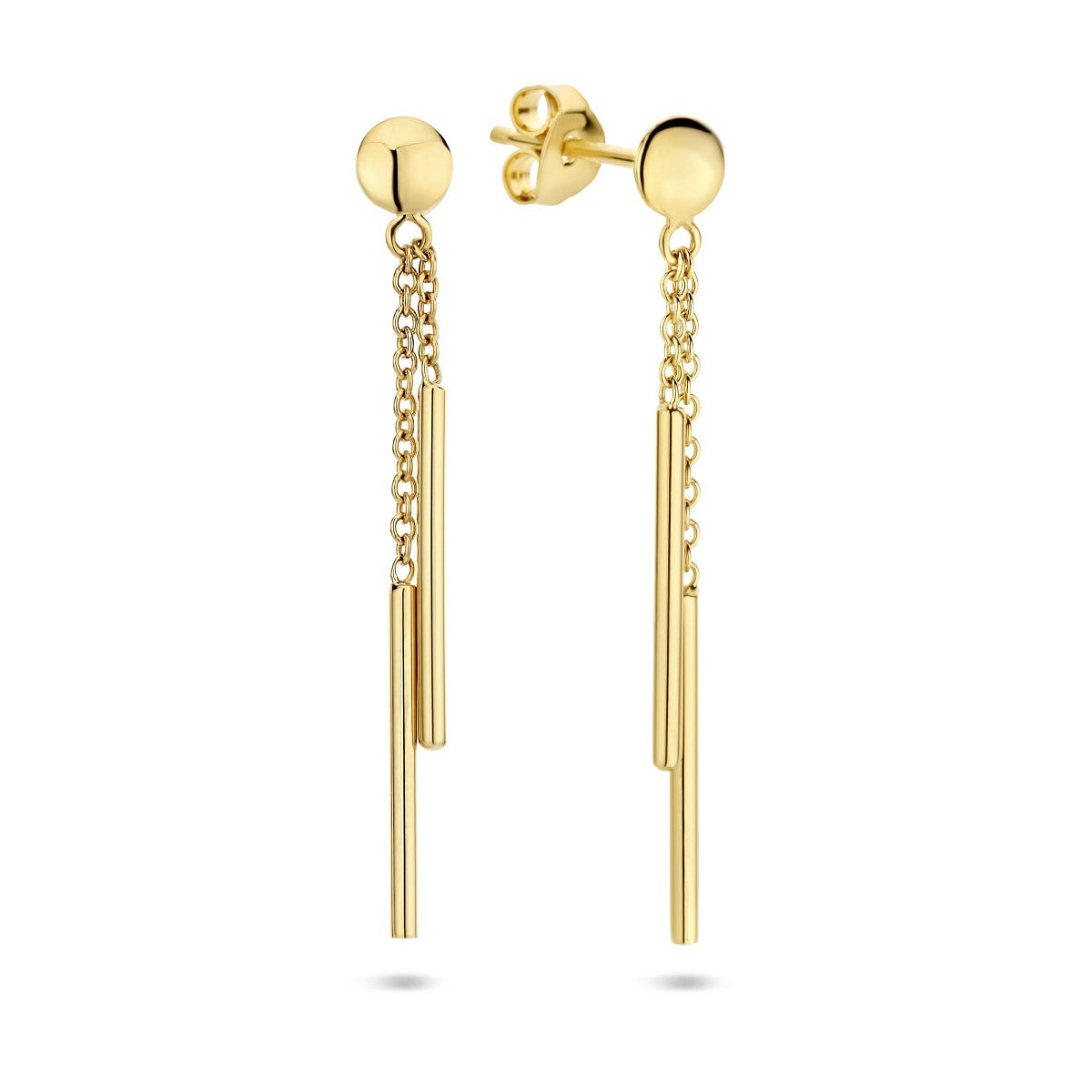 14K Geelgoud Oorhangers Balkjes 4025197 - PansiteNederland.nl