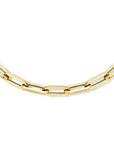 14K geelgoud collier paperclip vierkante buis 8 mm 45 cm 4025203 - PansiteNederland.nl