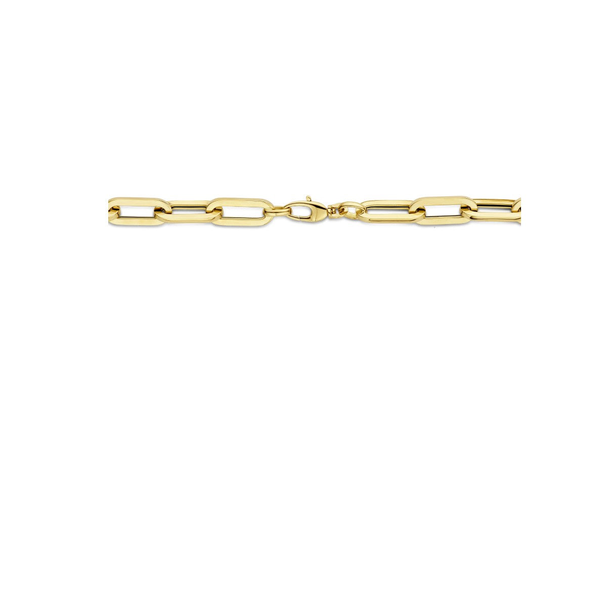 14K geelgoud collier paperclip vierkante buis 8 mm 45 cm 4025203 - PansiteNederland.nl