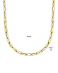 14K geelgoud collier paperclip vierkante buis 8 mm 45 cm 4025203 - PansiteNederland.nl