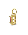 14K geelgoud hanger rood en wit zirkonia halo 4025233 - PansiteNederland.nl
