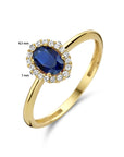 Geelgouden ring met synth. saffier en zirkonia 14K 4025236 - PansiteNederland.nl