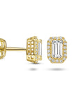 14K Geelgoud Oorknoppen Zirkonia Halo 4025246 - PansiteNederland.nl