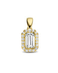 14K geelgoud hanger zirkonia halo 4025258 - PansiteNederland.nl