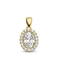 14K geelgoud hanger zirkonia halo 4025292 - PansiteNederland.nl
