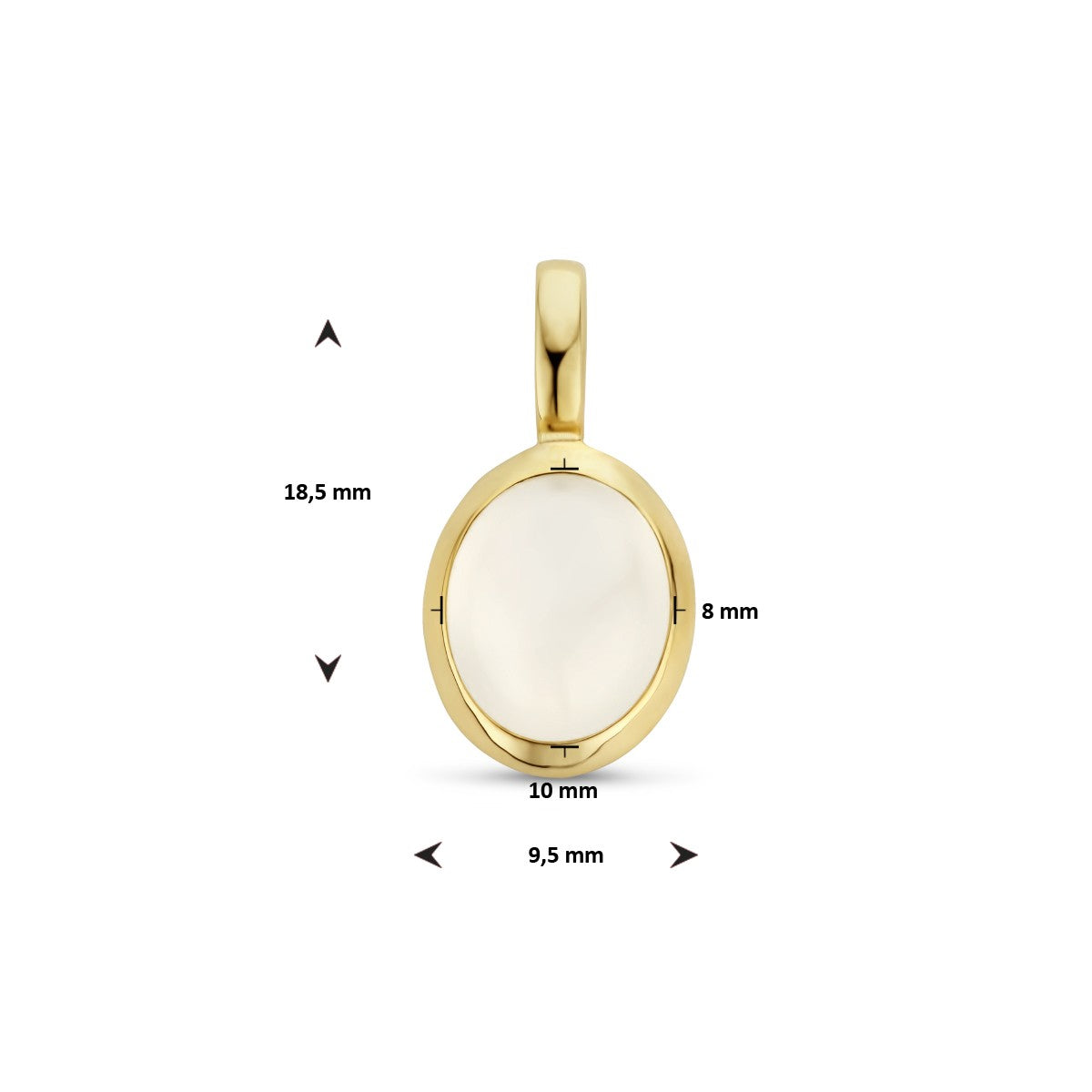 14K geelgoud hanger maansteen 4025347 - PansiteNederland.nl