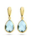 14K Geelgoud Oorhangers Blauw Topaas 4025539 - PansiteNederland.nl