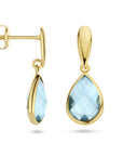 14K Geelgoud Oorhangers Blauw Topaas 4025539 - PansiteNederland.nl