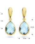 14K Geelgoud Oorhangers Blauw Topaas 4025539 - PansiteNederland.nl