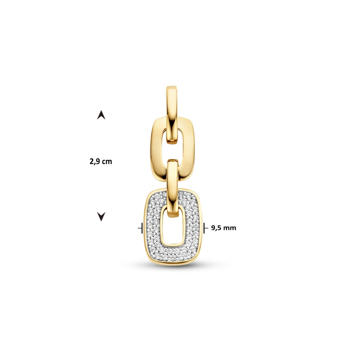 14K geelgoud hanger schakel diamant 0.18ct h si 4025626 - PansiteNederland.nl