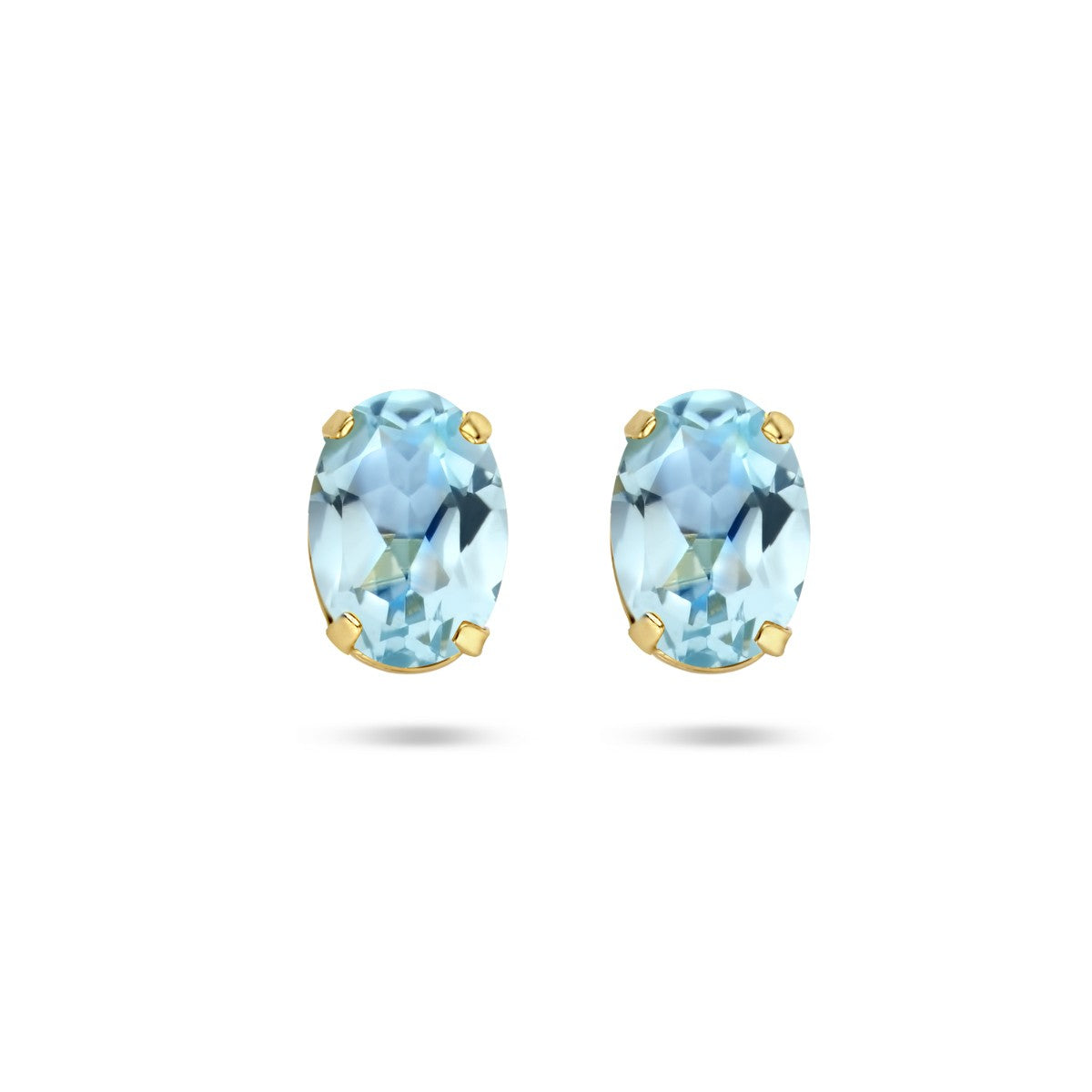 Gouden oorknoppen blauw topaas - PSN4025635 - PansiteNederland.nl