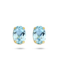Gouden oorknoppen blauw topaas - PSN4025635 - PansiteNederland.nl