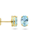 Gouden oorknoppen blauw topaas - PSN4025635 - PansiteNederland.nl