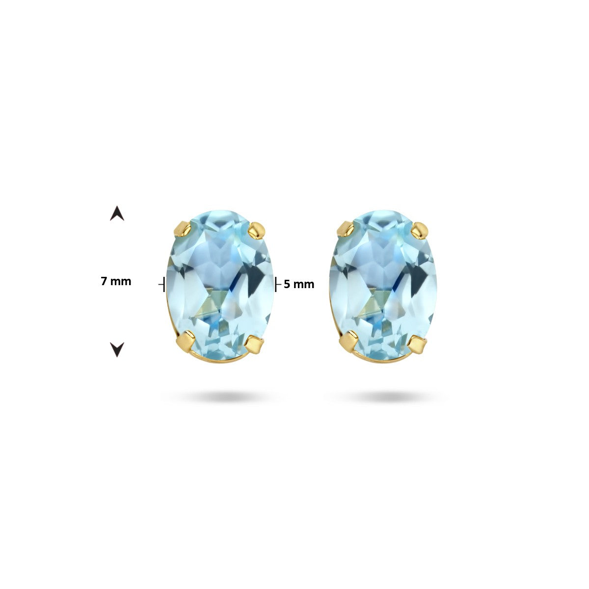 Gouden oorknoppen blauw topaas - PSN4025635 - PansiteNederland.nl