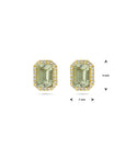 14K Geelgoud Oorknoppen Groen Amethist En Diamant 0.14Ct (2X 0.07Ct) H Si Halo 4025680 - PansiteNederland.nl
