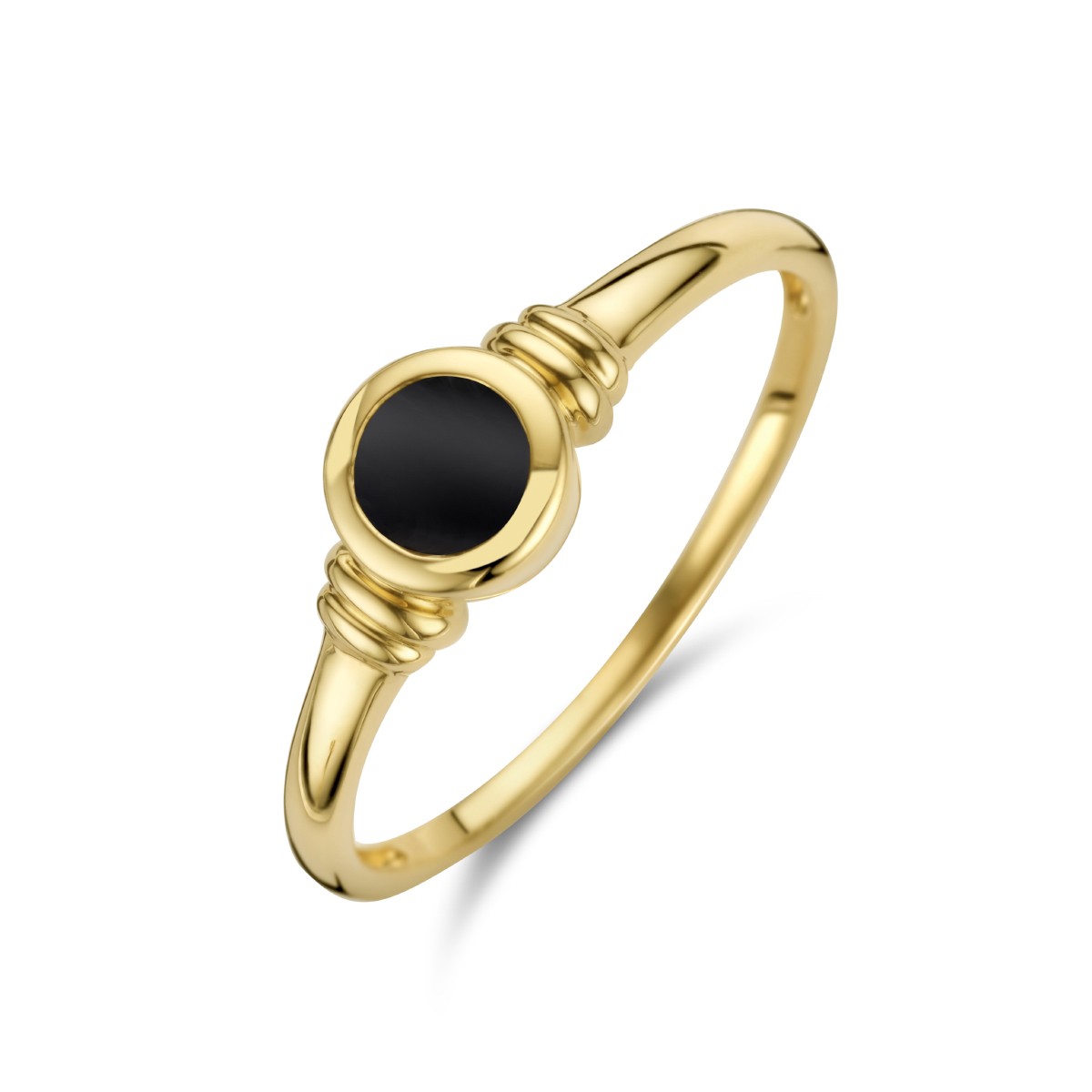 Ring zwarte onyx 14K geelgoud 6,5 mm – 4025628