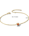 14K Geelgoud Armband Met Geboortesteen 15,5 - 17 - 18,5 Cm 4025746 - PansiteNederland.nl