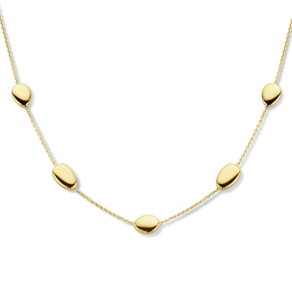 14K geelgoud collier bolvormige elementen 42 - 45 cm 4025781 - PansiteNederland.nl