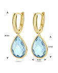 14K Geelgoud Klapoorringen Blauw Topaas 4025806 - PansiteNederland.nl