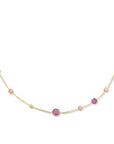 14K geelgoud collier robijn, opaal en rondjes 41 - 43 - 45 cm 4025866 - PansiteNederland.nl