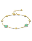 14K Geelgoud Armband Groen Agaat, Kwartsiet En Rondjes 16 - 17,5 - 19 Cm 4025869 - PansiteNederland.nl