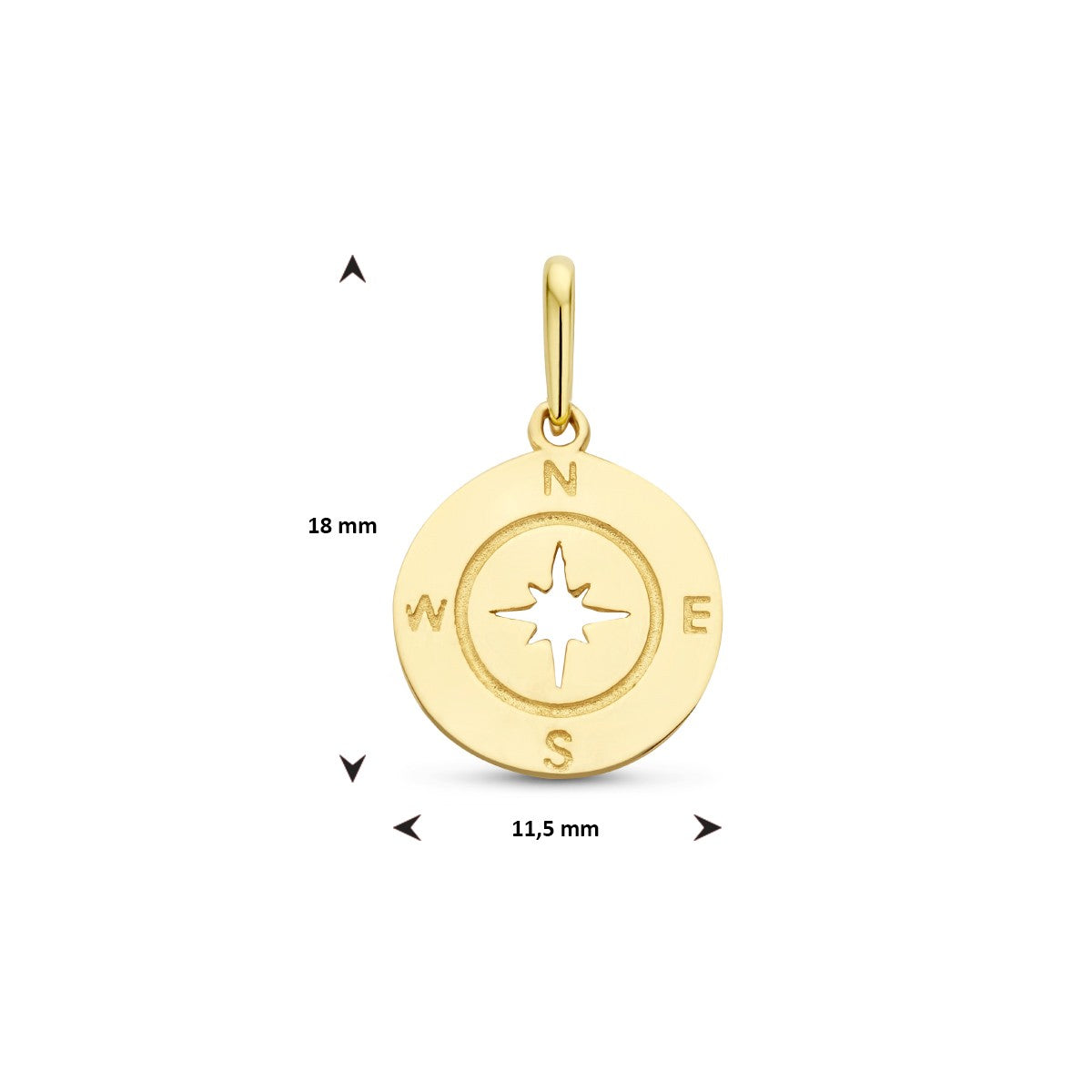 14K geelgoud hanger kompas 4025882 - PansiteNederland.nl