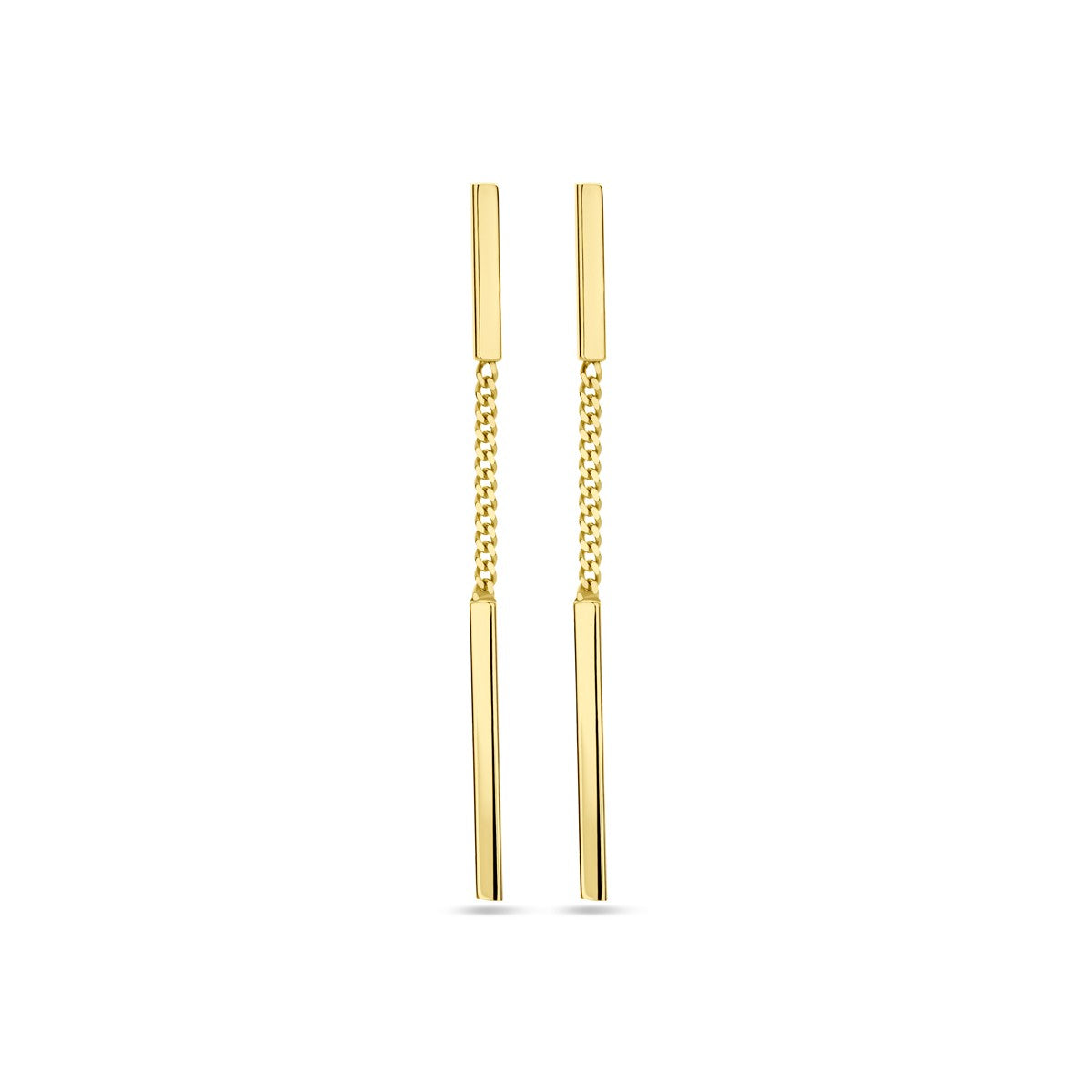 14K Geelgoud Oorhangers Balkjes 4025904 - PansiteNederland.nl