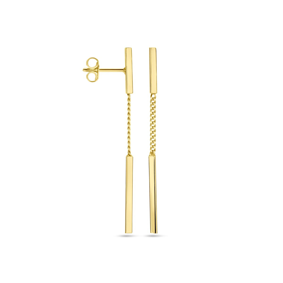 14K Geelgoud Oorhangers Balkjes 4025904 - PansiteNederland.nl